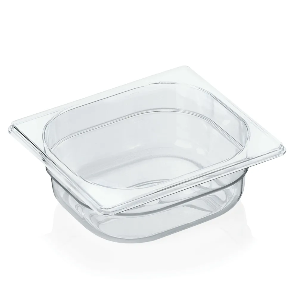 Barstuff GN 1/6 Behälter mit Skalierung, Polycarbonat transparent - H 6,5cm (Serie GN 94)