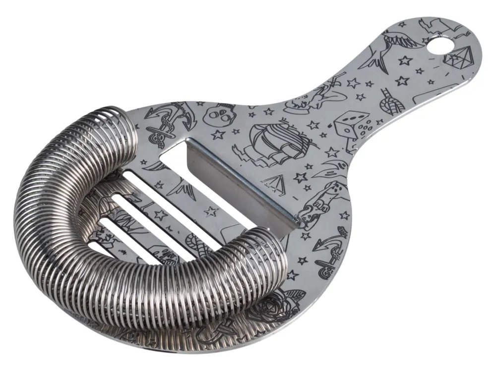 Barstuff Hawthorne Strainer Tattoo, Urban Bar - Edelstahl (10cm)