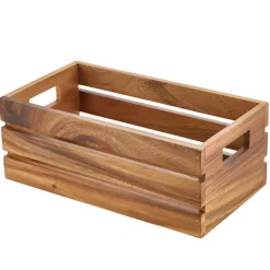 Barstuff Holzkiste / Buffet-Erhöhung, Akazienholz - 32,5x18x12,3cm (GN 1/3)