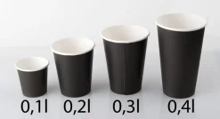 Barstuff Kaffeebecher Fiesta, Pappe, schwarz - 0,4l (50 Stk.)