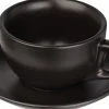 Barstuff Kaffeetasse & Untertasse Barista, Porzellan schwarz - 260ml (je 12 Stk.)