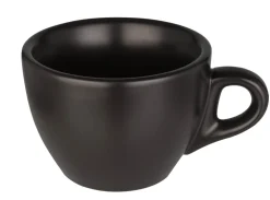 Barstuff Kaffeetasse & Untertasse Barista, Porzellan schwarz - 160ml (12 Sets)