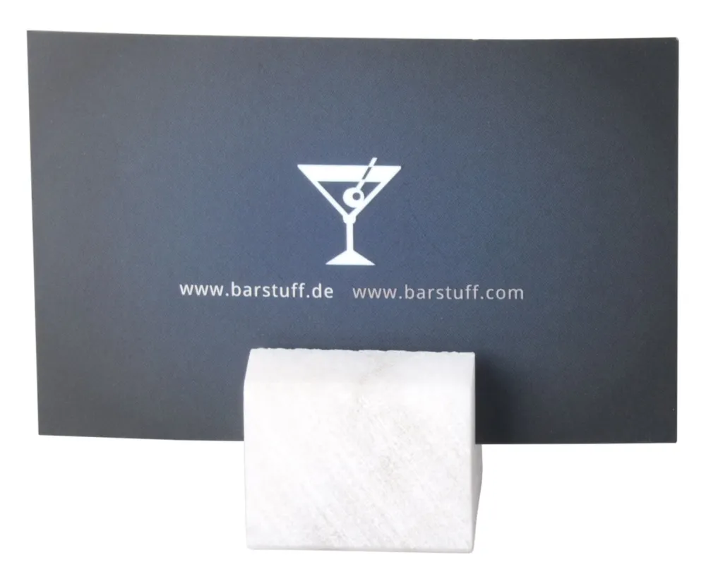 Barstuff Kartenhalter Marmor mini, weiß-grau - 3x2,5x2,5cm