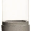 Barstuff Kerzenhalter / Windlicht, Beton und Glas - 13x7,5cm