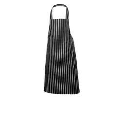 Barstuff Latzschürze mit Streifenmuster, Baumwolle, 70x100cm - schwarz