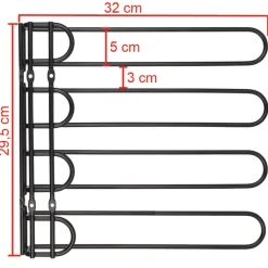 Barstuff Mehrfach-Gläserschiene 32x29,5cm - schwarz