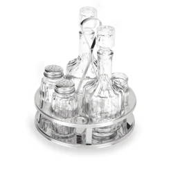 Barstuff Menage mit Behältern für Salz, Pfeffer, Essig, Öl, Zahnstocher