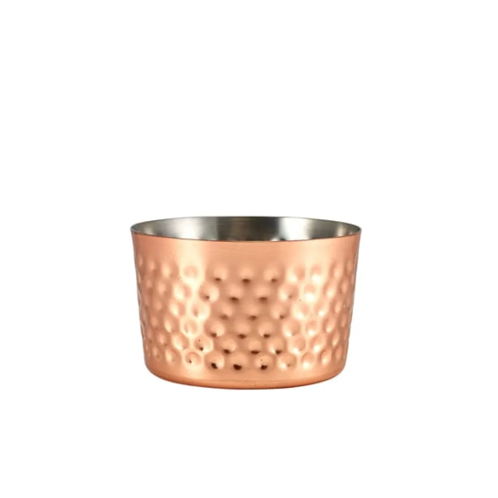 Barstuff Mini-Servierbecher, Edelstahl gehämmert, kupferfarben - 8x5cm (12 Stk.)