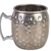 Barstuff Moscow Mule Becher, Vintage Edelstahl gehämmert - 400ml