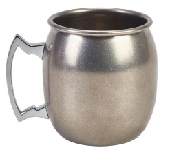 Barstuff Moscow Mule Becher, Vintage Edelstahl, glatt - 400ml
