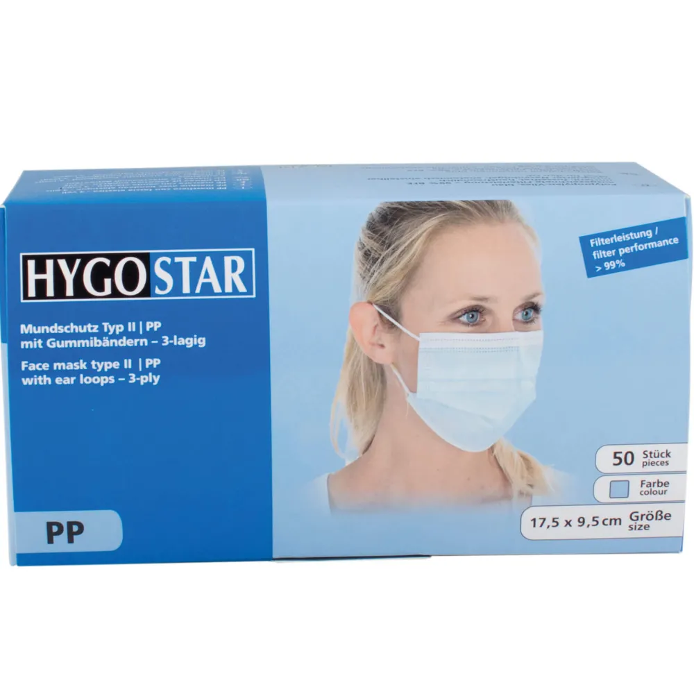 Barstuff Mundschutz / OP -Maske, 3 lagig, Typ II (99%), PP - blau (50 Stk.)