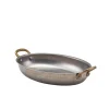 Barstuff Ovale Schale mit Henkeln, Edelstahl vintage - 20,75 x 15,75 cm (6 Stk.)