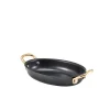 Barstuff Ovale Schale mit Henkeln, Edelstahl vintage schwarz - 16,5 x 12,5 cm (6 Stk.)