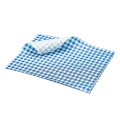 Barstuff Pergamentpapier / Fettdichtes Papier, Karomuster blau - 25x20cm (1000 Stk.)