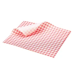 Barstuff Pergamentpapier / Fettdichtes Papier, Karomuster rot - 25x20cm (1000 Stk.)