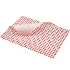 Barstuff Pergamentpapier / Fettdichtes Papier, Karomuster rot - 35x25cm (1000 Stk.)