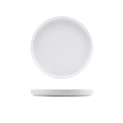 Barstuff Präsentationsteller mit niedrigem Rand Porzellan weiß – 20 cm (6 Stk.)