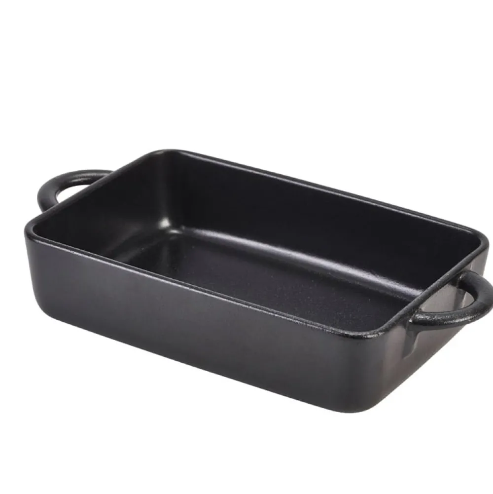 Barstuff Rechteckige Schale Forge Steingut Gusseisen-Optik – 16 x 10,5 x 4 cm (6 Stk.)