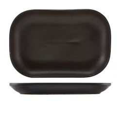 Barstuff Rechteckiger Teller Antigo Steingut Antikbronze – 29 x 19,5 cm (6 Stk.)