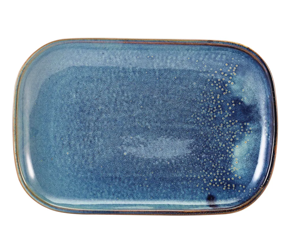 Barstuff Rechteckiger Teller Terra Aqua Blue - 29 x 19,5 cm (6 Stk.)