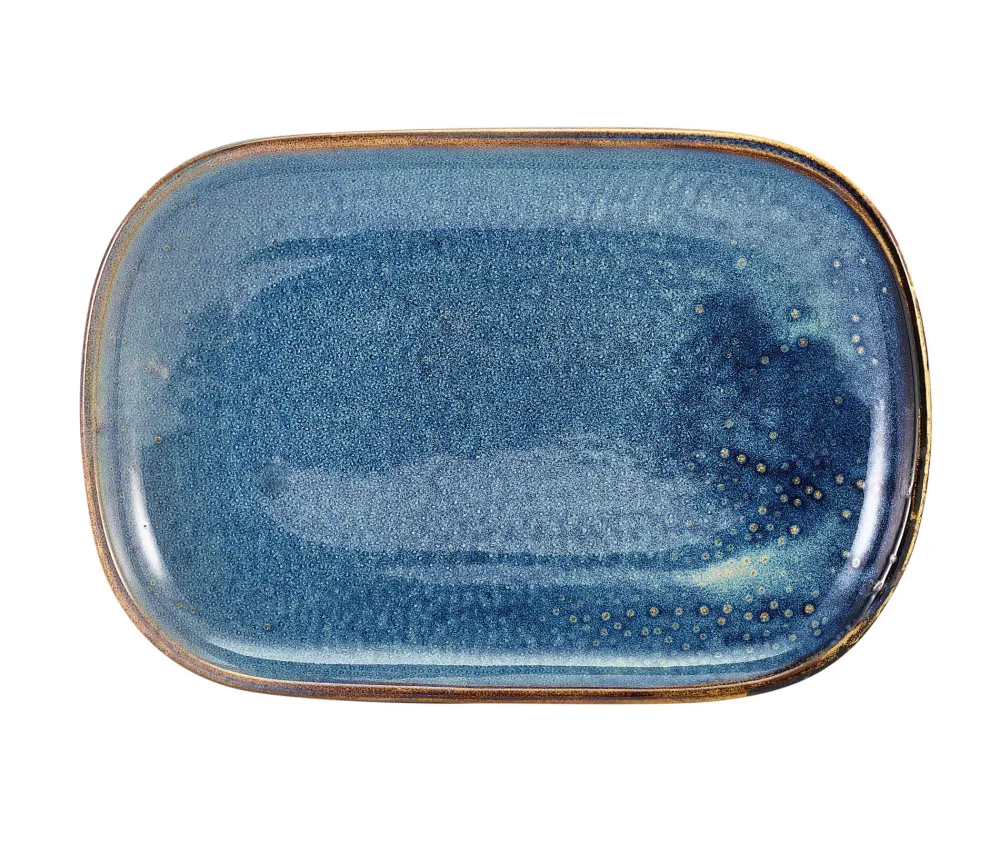 Barstuff Rechteckiger Teller Terra Aqua Blue - 24 x 16,5 cm (12 Stk.)