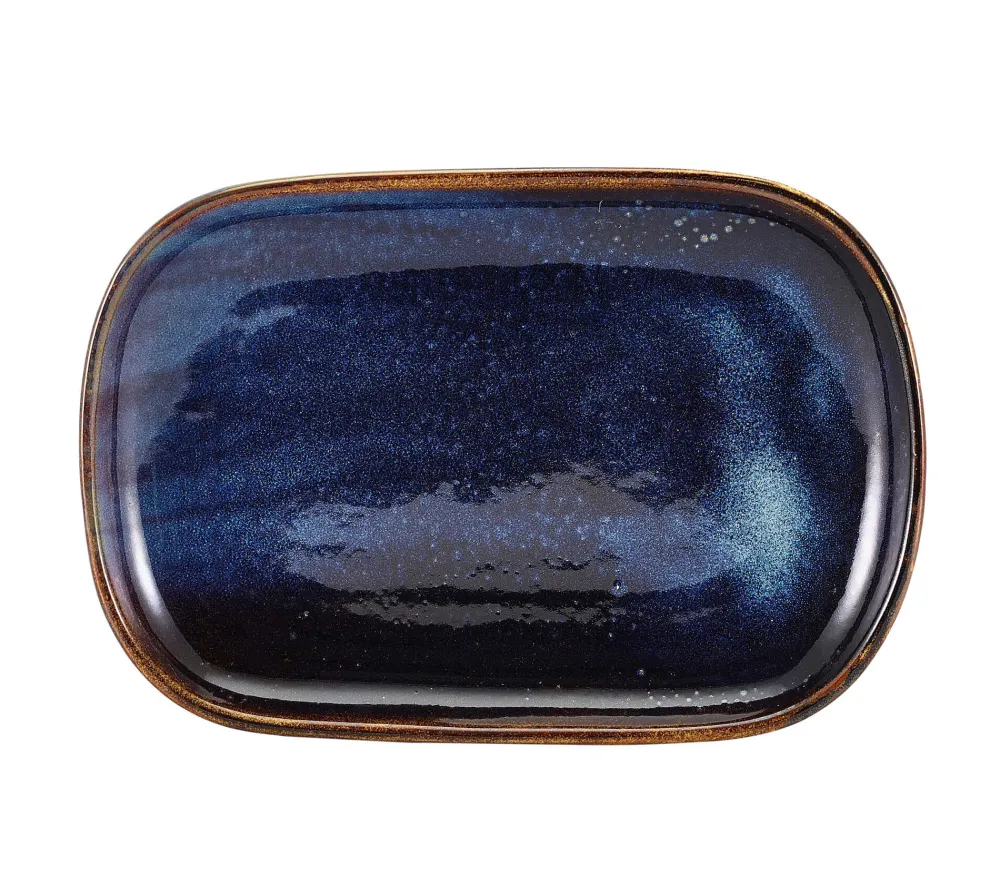 Barstuff Rechteckiger Teller Terra Aqua Blue - 24 x 16,5 cm (12 Stk.)