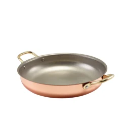 Barstuff Runde Schale mit Henkeln, Edelstahl kupferfarben - 24,5x5cm (3 Stk.)