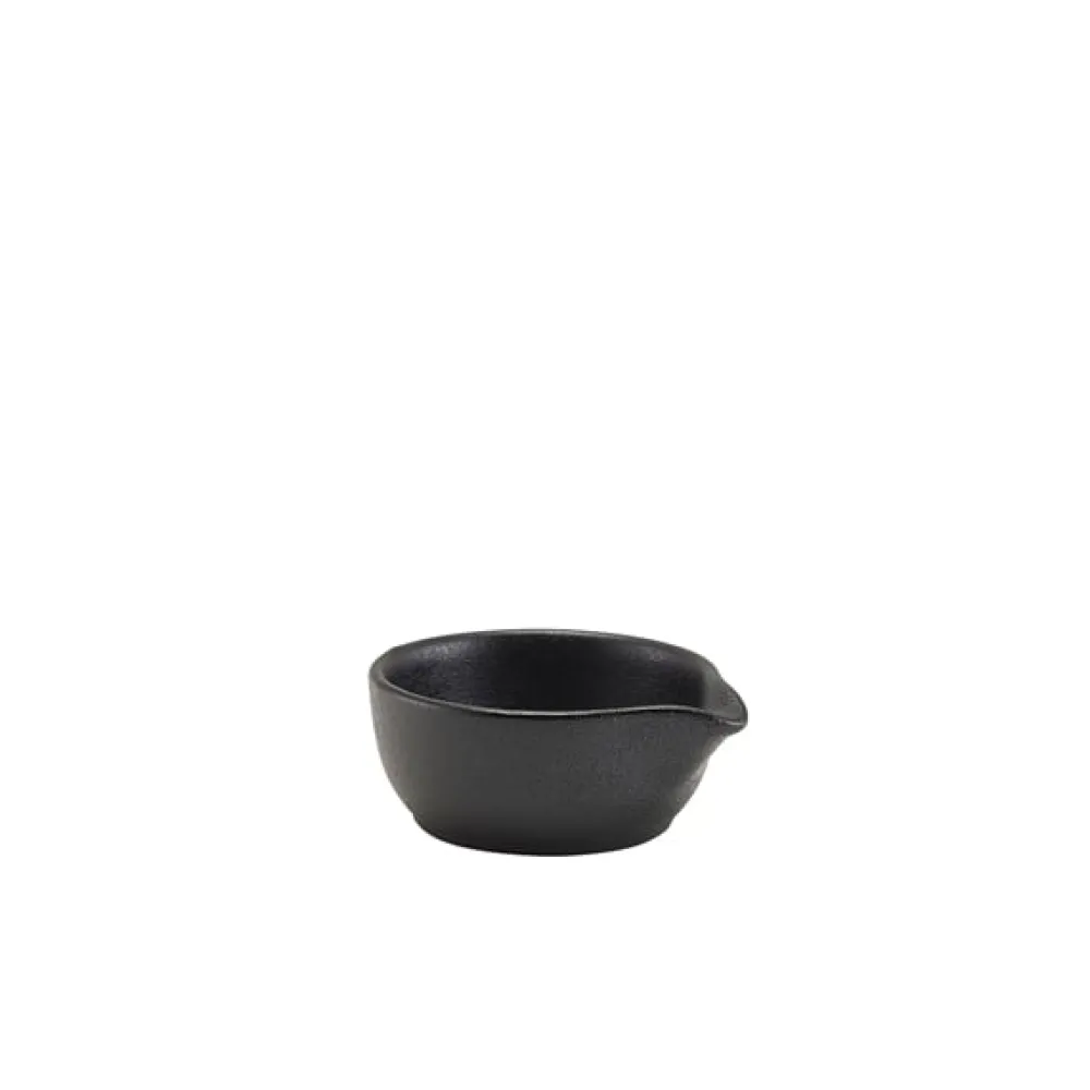 Barstuff Saucenschale mit Ausgusstülle Forge Steingut Gusseisen-Optik – 60 ml (12 Stk.)