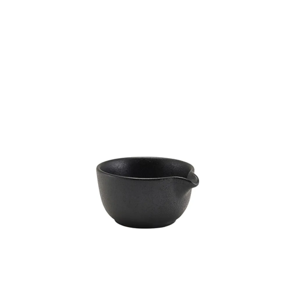 Barstuff Saucenschale mit Ausgusstülle Forge Steingut Gusseisen-Optik – 120 ml (6 Stk.)