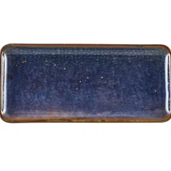 Barstuff Schmale rechteckige Platte Terra Aqua Blue – 31 × 14 cm (6 Stk.)