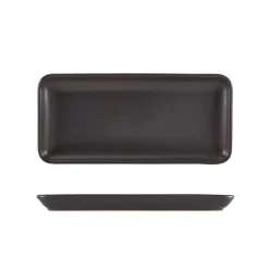 Barstuff Schmale rechteckige Platte Antigo Steingut Antikbronze – 27 x 12,5 cm (6 Stk.)