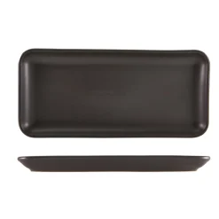 Barstuff Schmale rechteckige Platte Antigo Steingut Antikbronze – 35 x 16,5 cm (3 Stk.)