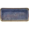 Barstuff Schmale rechteckige Platte Terra Aqua Blue – 27 × 12,5 cm (6 Stk.)