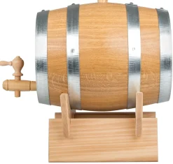 Barstuff Schnapsfass, Eiche Natur mit verzinkten Fassreifen, 5l