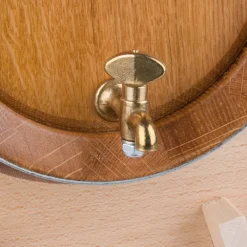 Barstuff Schnapsfass, Eiche Natur, verzinkte Fassreifen, Messinghahn - 5l