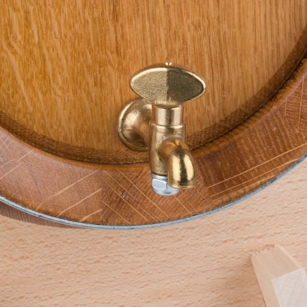 Barstuff Schnapsfass, Eiche Natur, verzinkte Fassreifen, Messinghahn - 5l