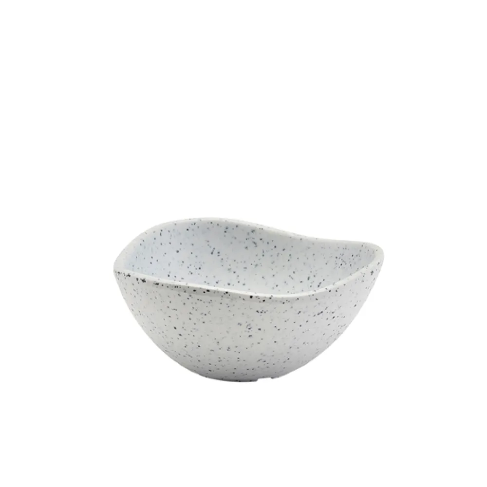 Barstuff Schüssel, dreieckig, Melamin, Granitoptik weiß - 100ml / 8,5cm (24 Stk.)
