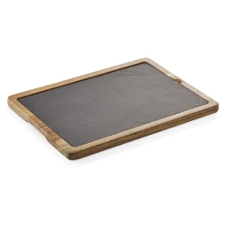 Barstuff Servierbrett Akazienholz, Naturschiefer - 33x23x1,5cm