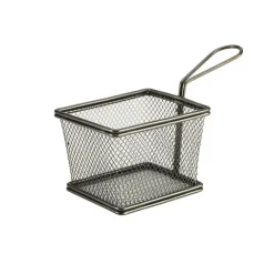Barstuff Servierkorb, Edelstahl, schwarz - 12,5x10x8,5cm (6 Stk.)