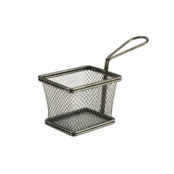 Barstuff Servierkorb, Edelstahl, schwarz - 10x8x7,5cm (6 Stk.)