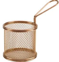 Barstuff Servierkörbchen rund, Edelstahl kupferfarben- 9,3x9cm