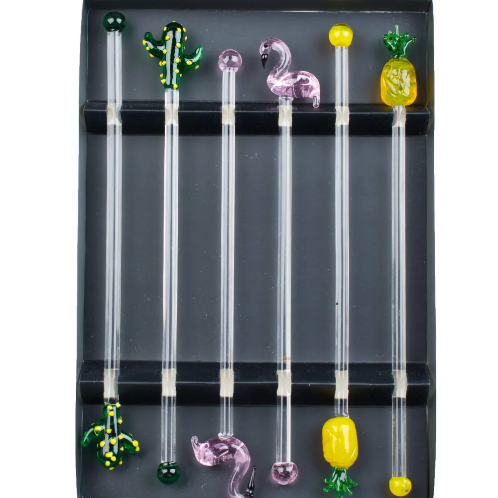 Barstuff Stirrer Tropical, Glas - Set (6 Stk.)