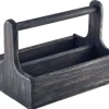 Barstuff Table Caddy / Bar Organizer, Holz, schwarz - 25x15,7x18
