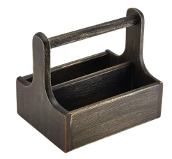 Barstuff Table Caddy / Bar Organizer, Holz, schwarz - 20x15,4x18cm