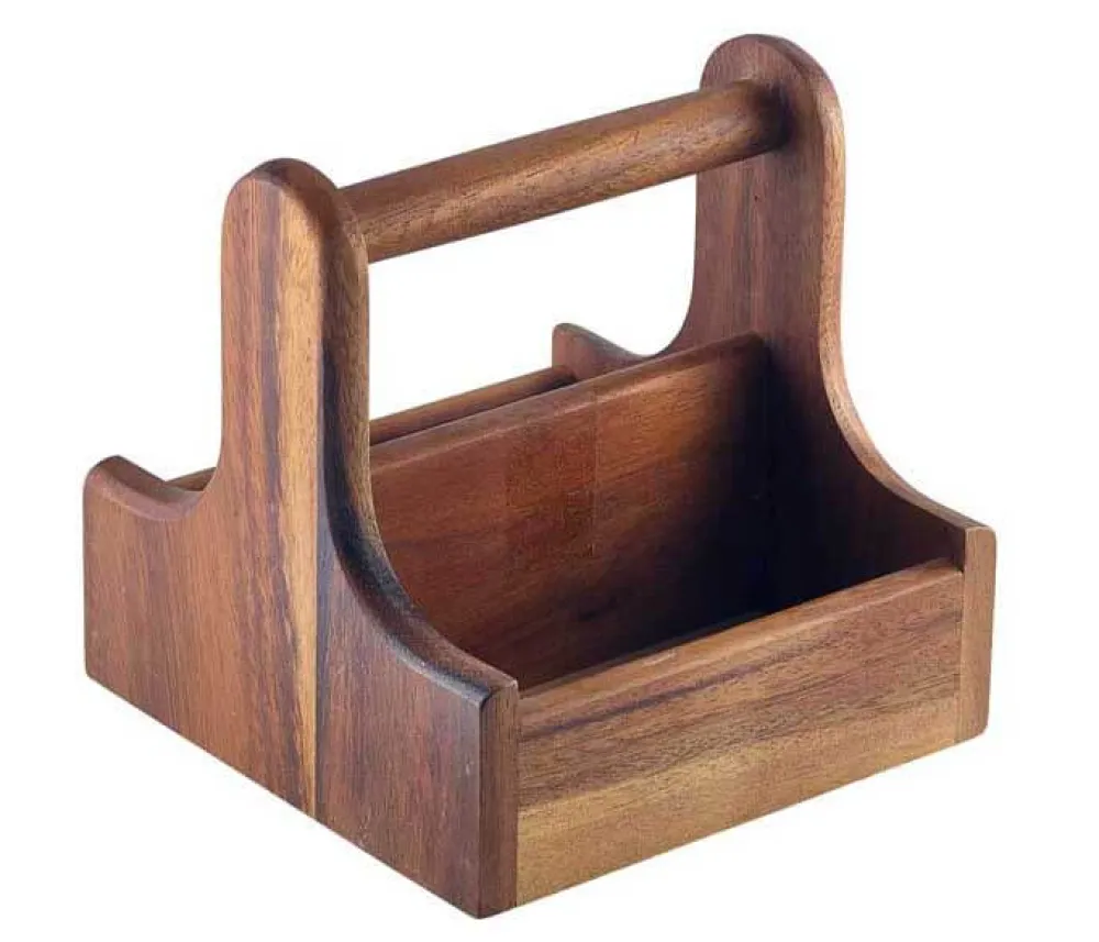Barstuff Table Caddy / Bar Organizer, Holz dunkel - 15x15,3x15cm