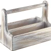 Barstuff Table Caddy / Bar Organizer, Holz, weiß - 25x15,7x18cm