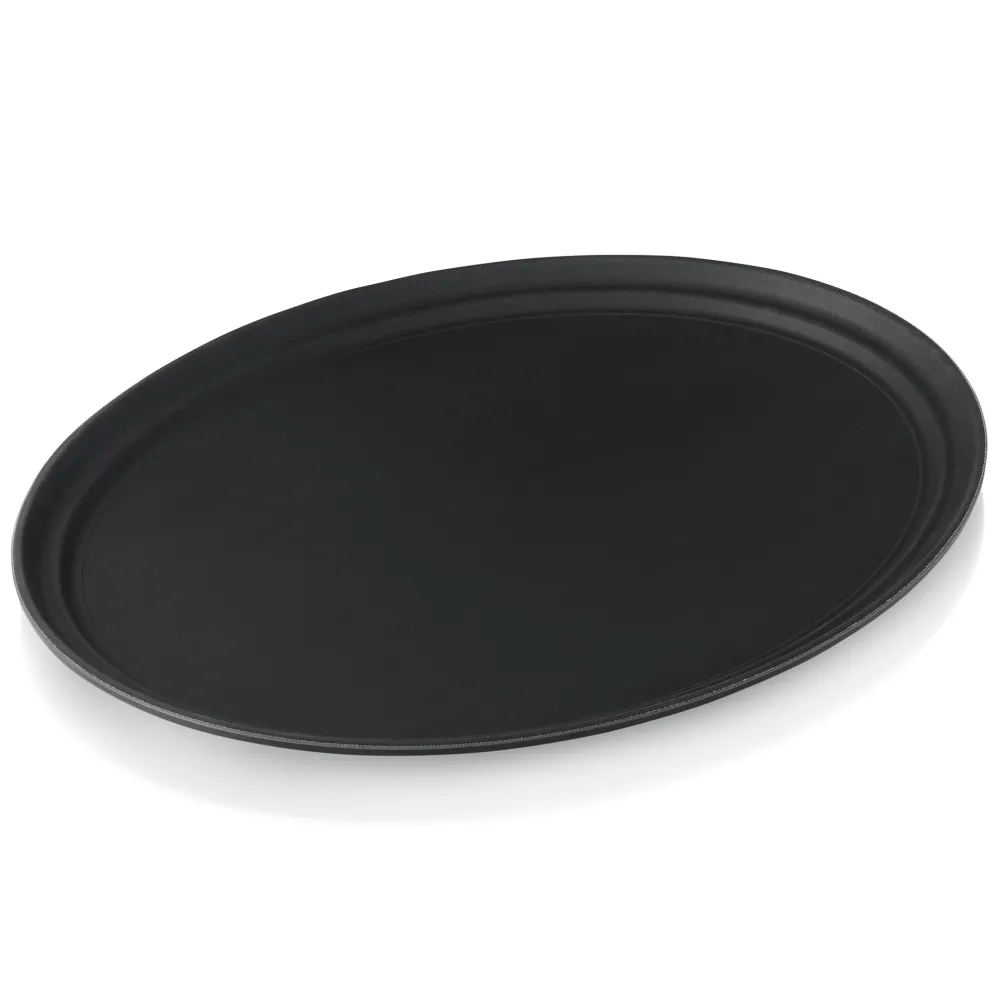 Barstuff Tablett oval, rutschfest, Polypropylen schwarz - 63x52x3cm