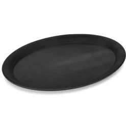 Barstuff Tablett oval, rutschfest, Polypropylen schwarz - 26,5x19cm