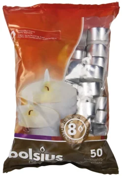 Barstuff Teelichter, weiß - 8 Stunden (50 Stk.)