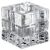 Barstuff Teelichthalter Würfelmuster eckig, transparent - 6,2x6,2x6,2cm